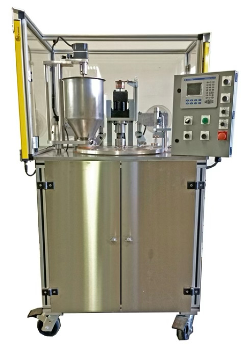 SERIES 3000 ROTARY PRESS machine for pressing powered cosmetics